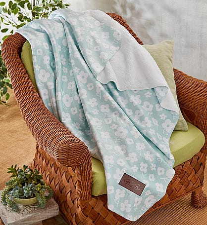 Spring Fleece and Sherpa Throw Blanket